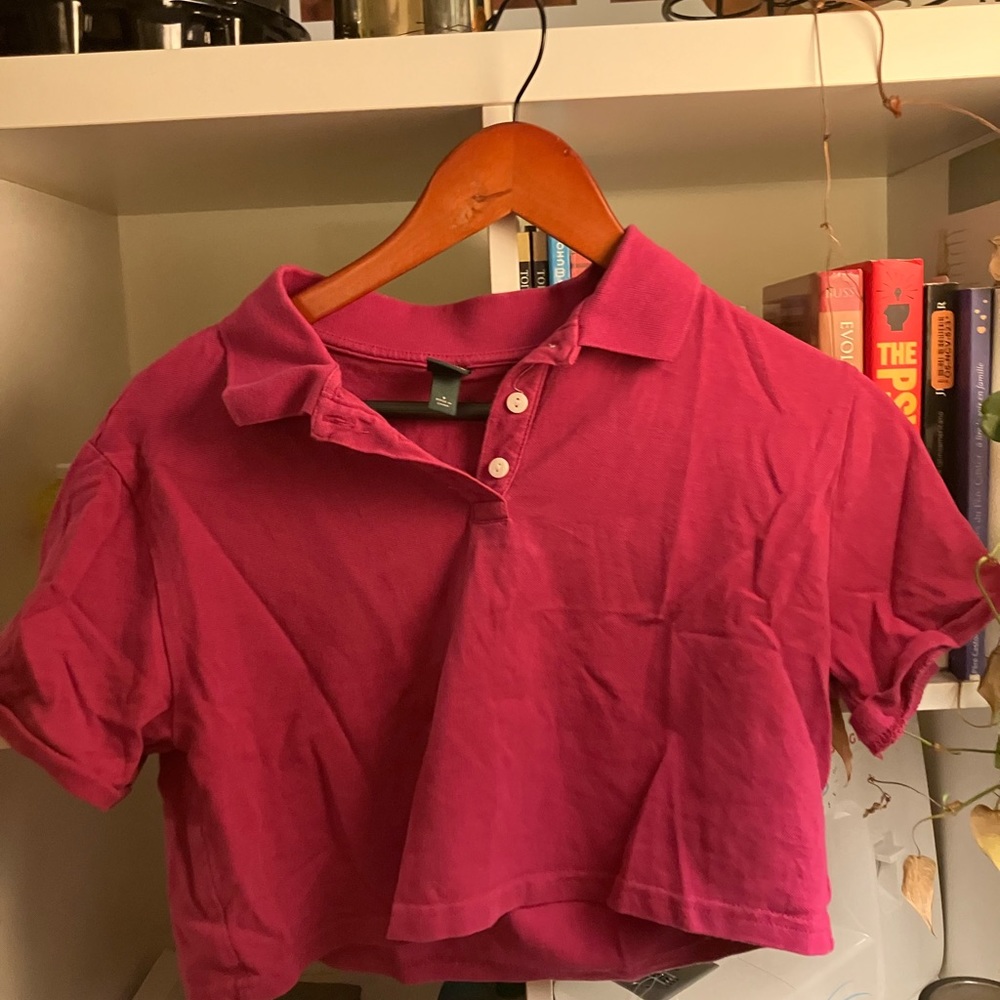 Wild Fable Pink Cropped Polo